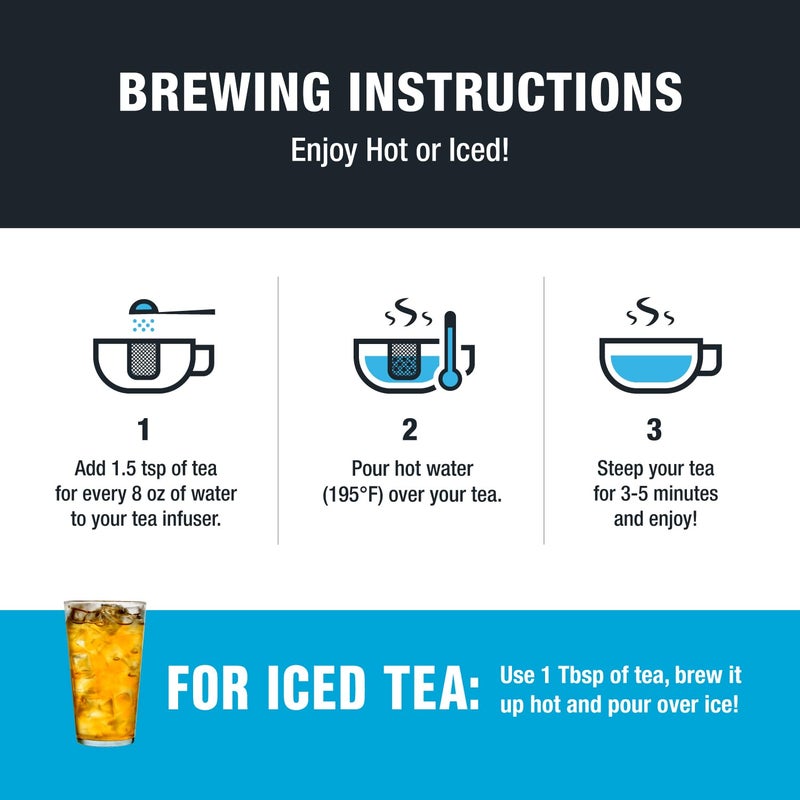 Tiesta Tea - Earl Grey de la Crème, Loose Leaf, Creamy Earl Grey Black Tea, Premium Blend, Caffeinated Black, Make Hot or Iced Brews Up to 200 Cups, 16 Ounce Resealable Bulk Pouch - Image 5